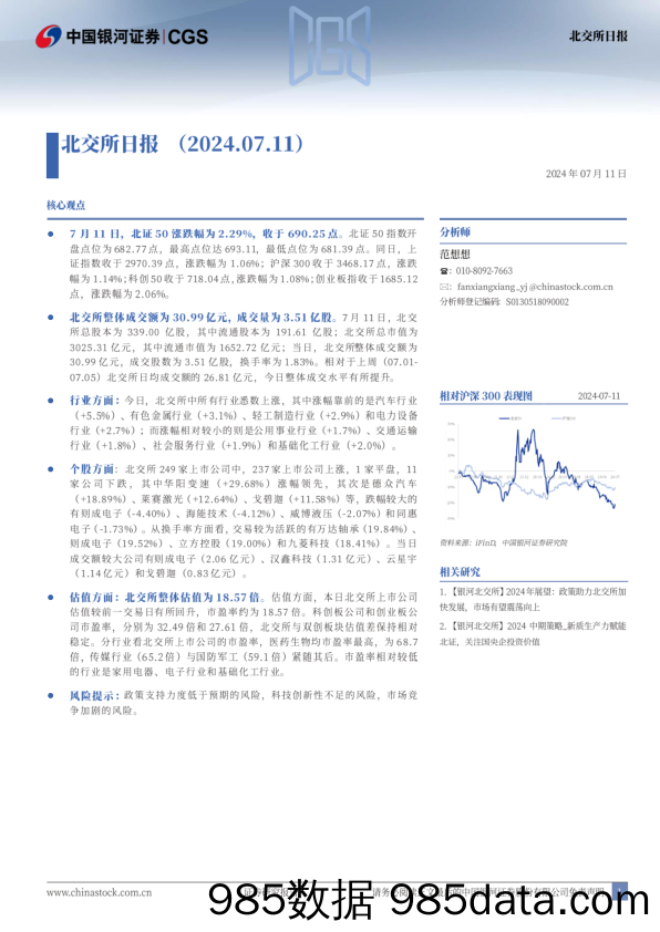 北交所日报_中国银河证券