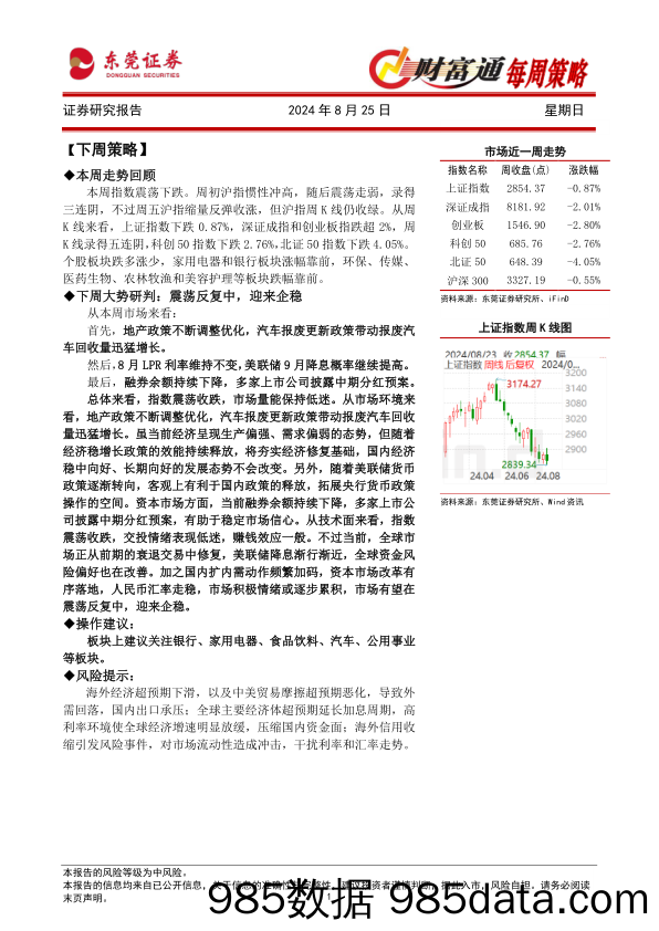 财富通每周策略_东莞证券