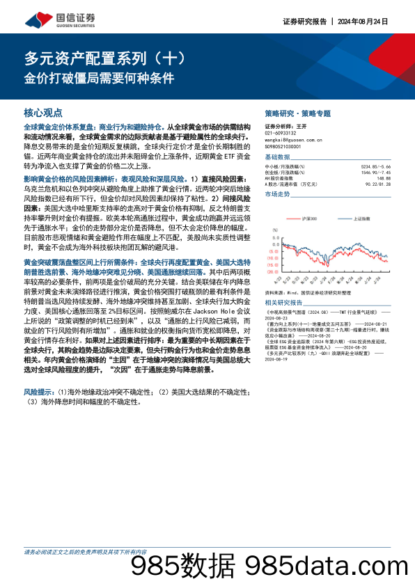 多元资产配置系列（十）：金价打破僵局需要何种条件_国信证券