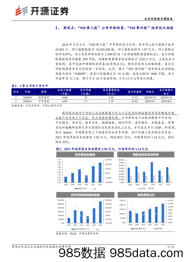 北交所策略专题报告：北交所周观察：中国保险投资基金参与中草香料战配，瑞华技术启动招股_开源证券插图2