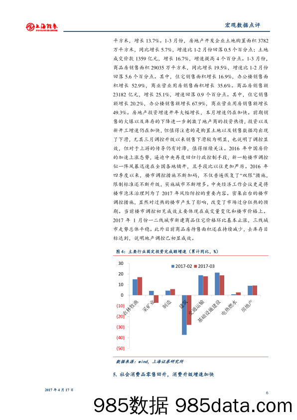 2017年3月宏观数据点评：投资托底经济稳中趋升 市场向上前景不变_上海证券插图5