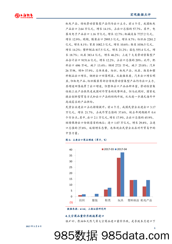 2017年4月外贸数据点评：进出口增速放缓 汇率走稳回升_上海证券插图5