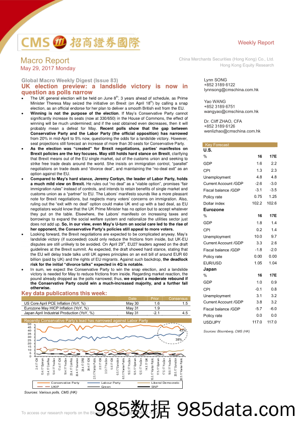 全球宏观经济每周观察（第83期）：英国大选前瞻：保守党获胜基本无悬念，但能否取得压倒性胜利仍是关键_招商证券(香港)