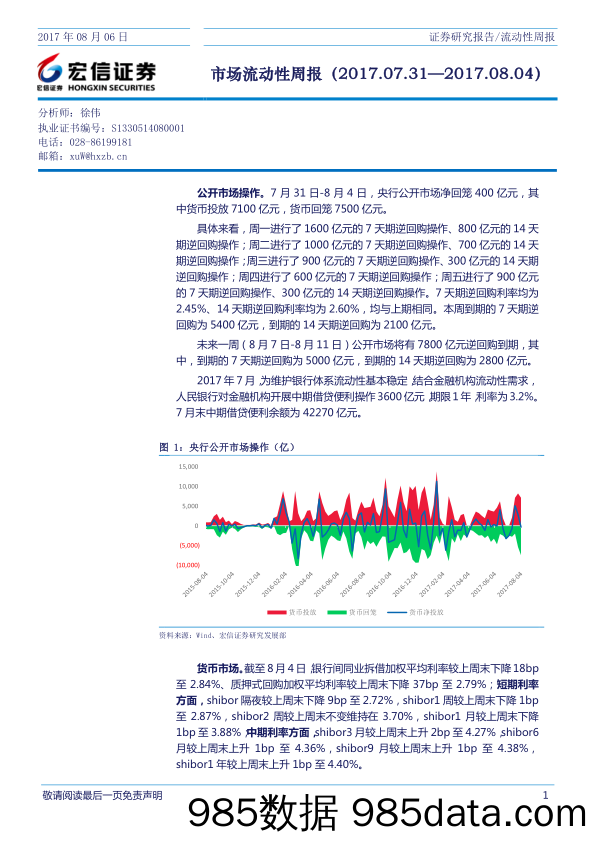 市场流动性周报_宏信证券