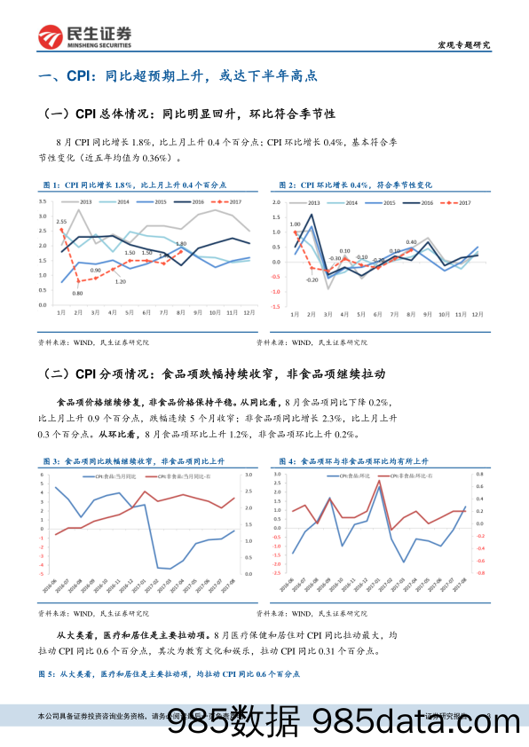 8月CPI和PPI数据点评：CPI或达下半年高点，PPI反弹可持续性存疑_民生证券插图2