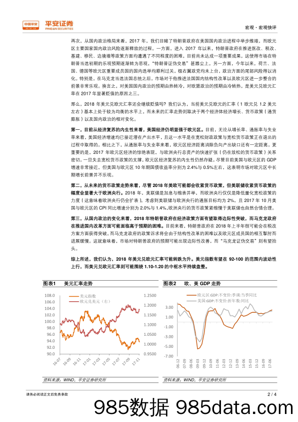 首席宏评系列（第24期）：2017年美元兑欧元汇率为何显著贬值？_平安证券插图1