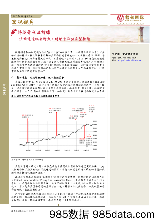 特朗普税改前瞻：法案通过机会增大，特朗普涨势有望持续_招银国际证券