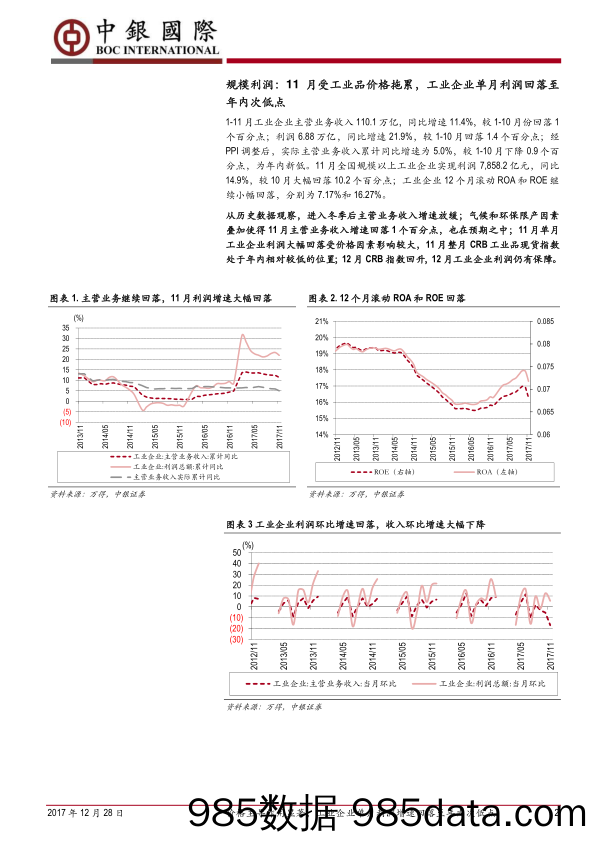 11月规模以上工业企业利润数据简评：价格主导作用显著，工业企业单月利润增速回落至年内次低点_中银国际证券插图1