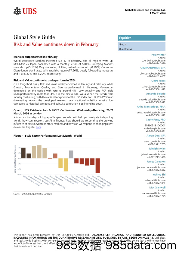 UBS Equities-Global Style Guide _Risk and Value continues down in Februar...-106792076