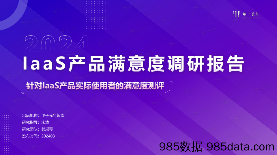 2024IaaS产品满意度调研报告