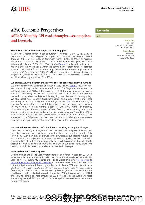 UBS Economics-APAC Economic Perspectives _ASEAN Monthly CPI read-throughs...-105835473