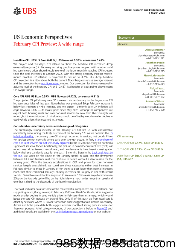 UBS Economics-US Economic Perspectives _February CPI Preview A wide range...-106863478