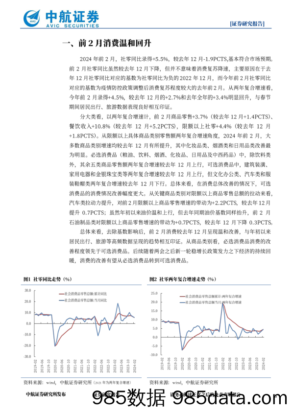 2024年前2月经济数据点评：经济动能修复明显，经济数据全面超市场预期-240319-中航证券插图2