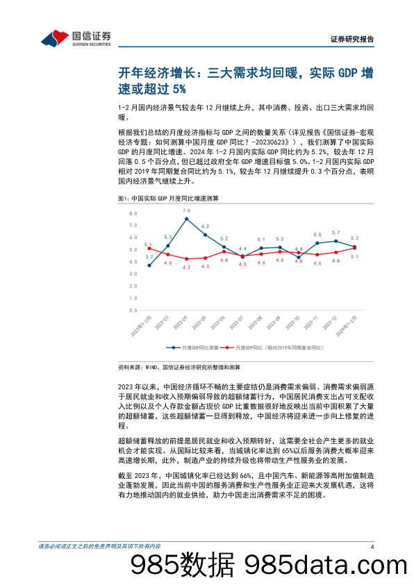 宏观经济宏观月报：开年三大经济需求均回暖，1-2月份实际GDP增速或超过5%25-240318-国信证券插图3