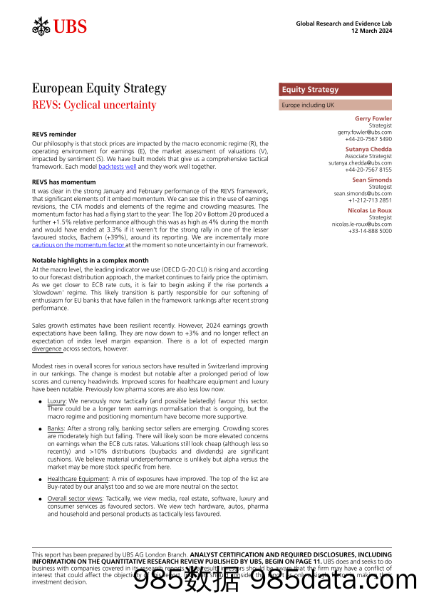 UBS Equities-European Equity Strategy _REVS Cyclical uncertainty_ Fowler-106983787