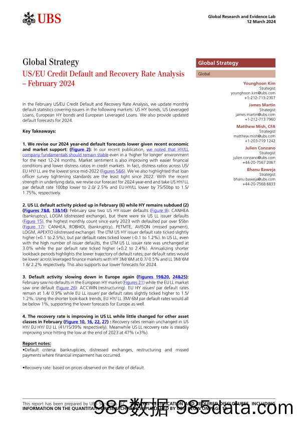 UBS Equities-Global Strategy _USEU Credit Default and Recovery Rate Anal...-106993536