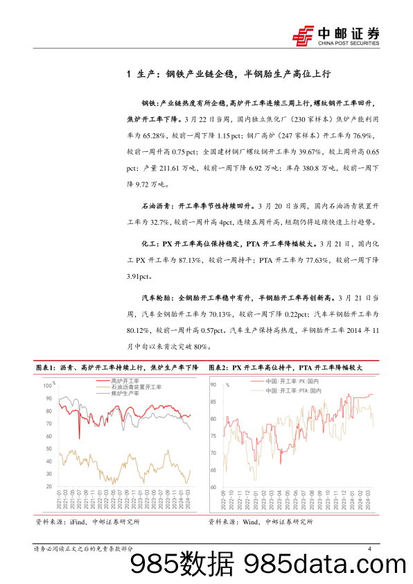 高频数据跟踪：钢铁生产企稳-240324-中邮证券插图2