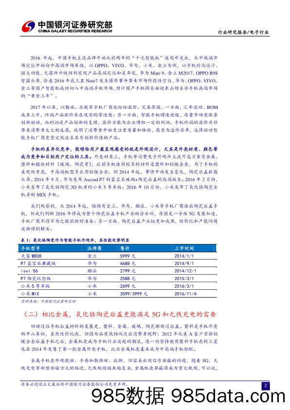 电子行业：氧化锆陶瓷后盖时代将到来，三环集团、长盈精密、顺络电子恰逢布局良机_中国银河插图3