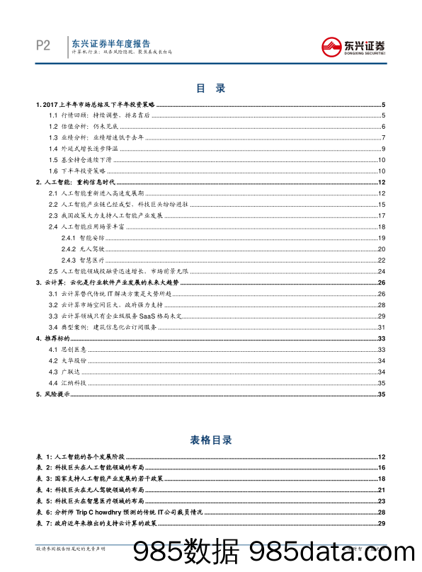 计算机行业2017年下半年度策略报告：双杀风险隐现，聚焦真成长白马_东兴证券插图1