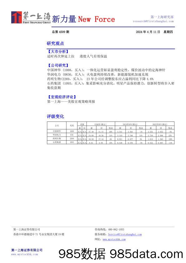 新力量New+Force总第4509期-240411-第一上海