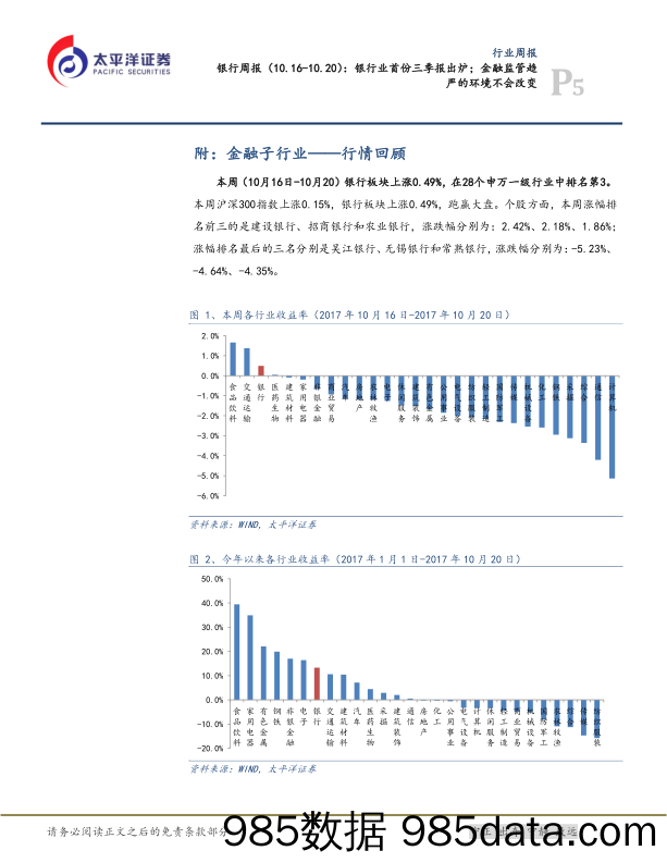 银行周报：银行业首份三季报出炉；金融监管趋严的环境不会改变_太平洋插图4