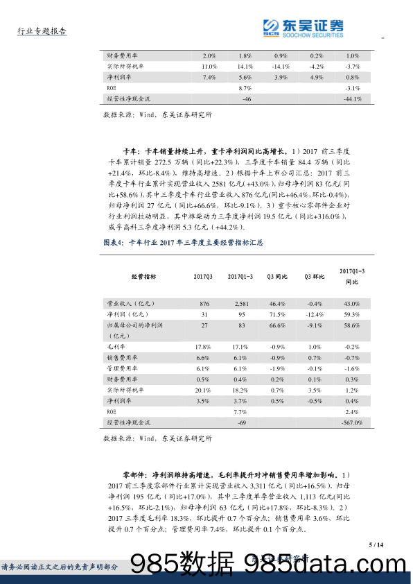 汽车行业2017三季度报业绩回顾和展望：销量增速回升，企业盈利改善_东吴证券插图4