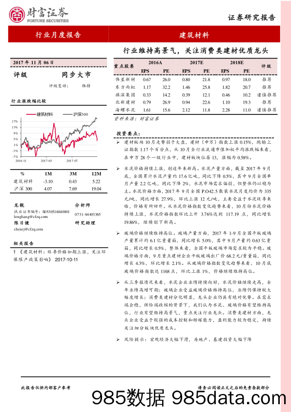 建筑材料行业月度报告：行业维持高景气，关注消费类建材优质龙头_财富证券