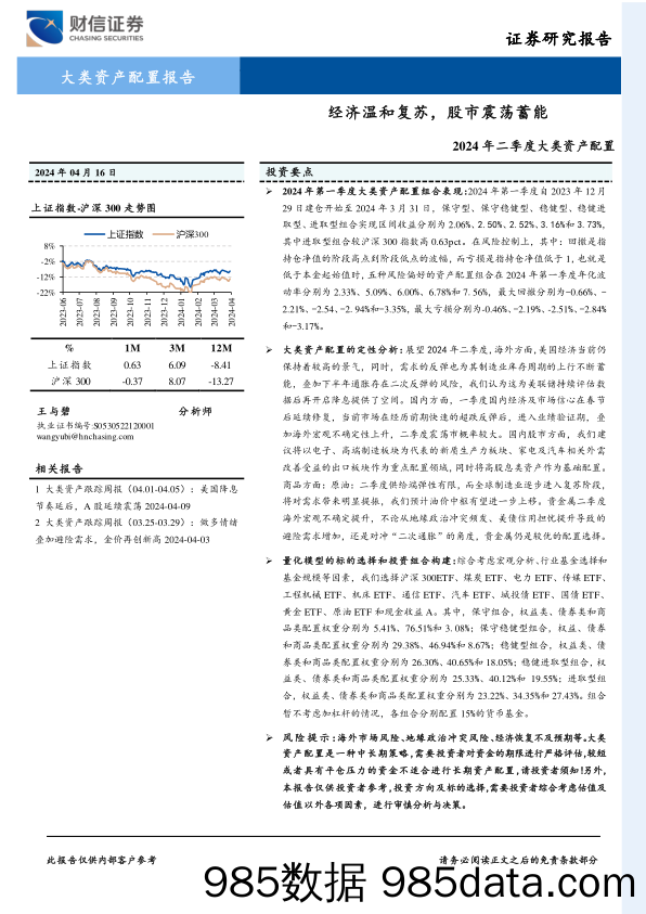 2024年二季度大类资产配置：经济温和复苏，股市震荡蓄能-240416-财信证券插图