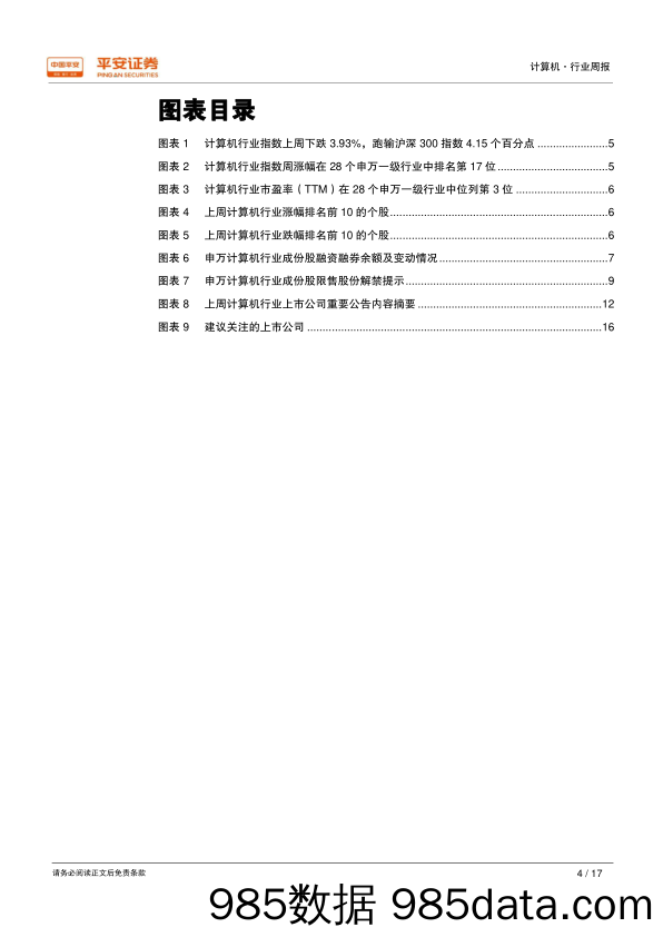 计算机行业周报：首批国家AI开放创新平台推出，百度腾讯加码自动驾驶_平安证券插图3