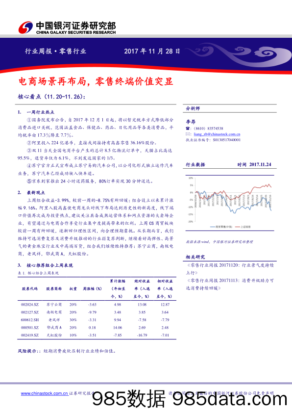 零售行业周报：电商场景再布局，零售终端价值突显_中国银河