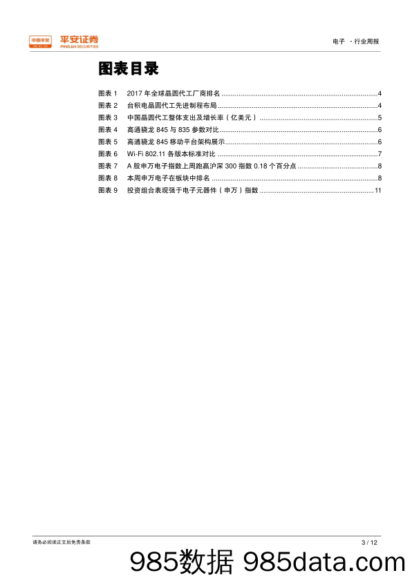 电子行业周报：台积电稳居晶圆代工第一，高通发布骁龙845移动平台_平安证券插图2