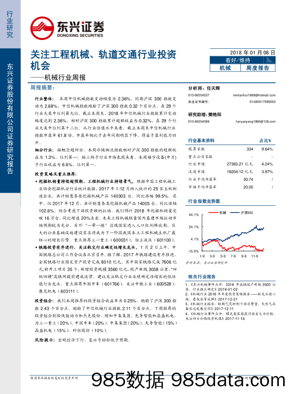 机械行业周报：关注工程机械、轨道交通行业投资机会_东兴证券