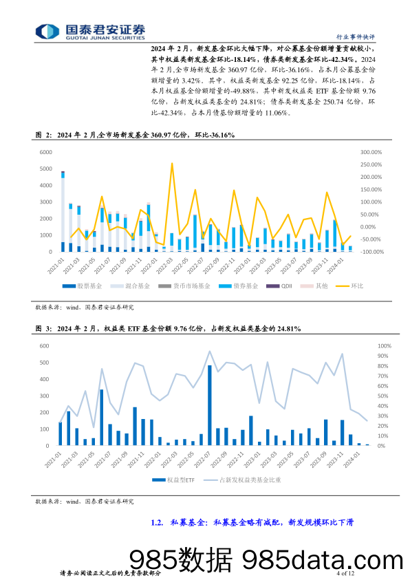 投资银行业与经纪业行业2024年2月财富管理业务月报：风险偏好持续下行，固收增配多于权益-240412-国泰君安插图3