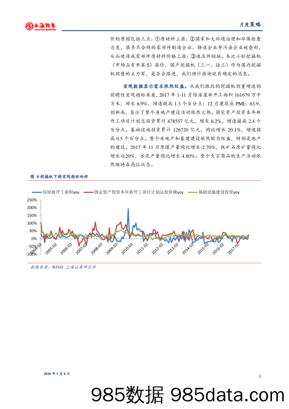 机械行业2018年1月份投资策略：1月建议重点配置工程机械、轨交板块_上海证券插图4