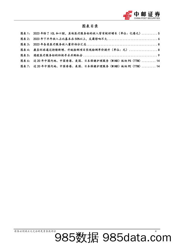 港股医疗服务行业：内生增长稳健，外延积极拓展，板块估值具备吸引力-240411-中邮证券插图3