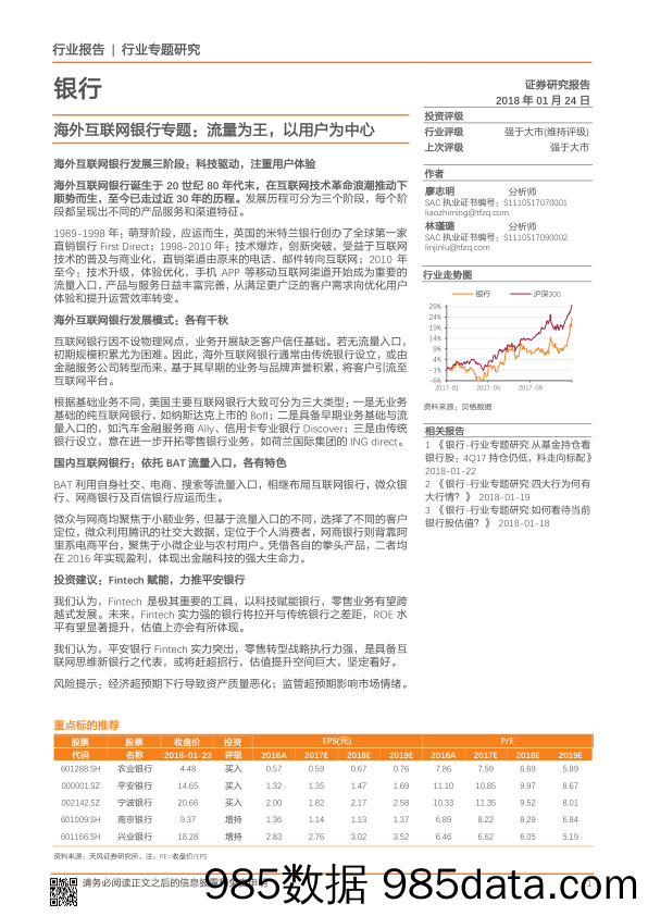 海外互联网银行专题：流量为王，以用户为中心_天风证券