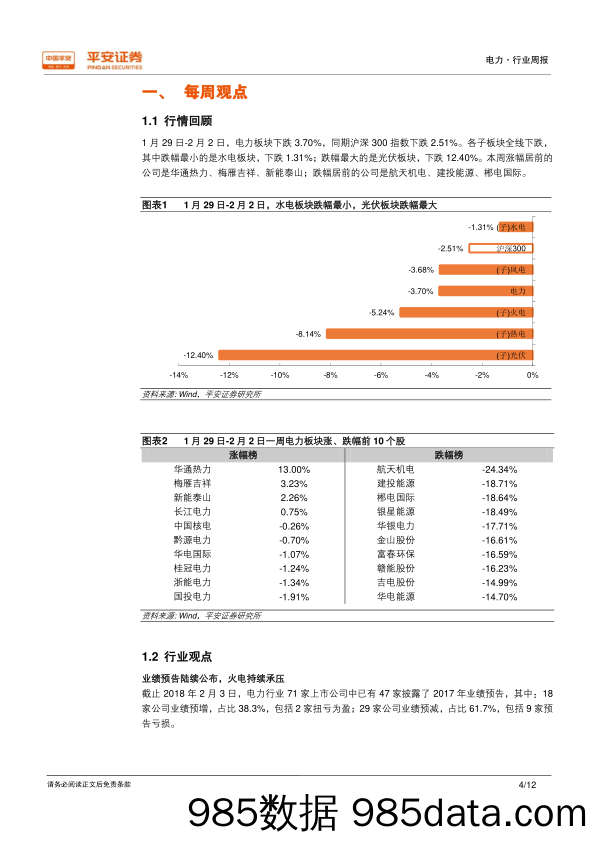 电力行业周报：业绩预告陆续公布，核电巨头重组获批_平安证券插图3