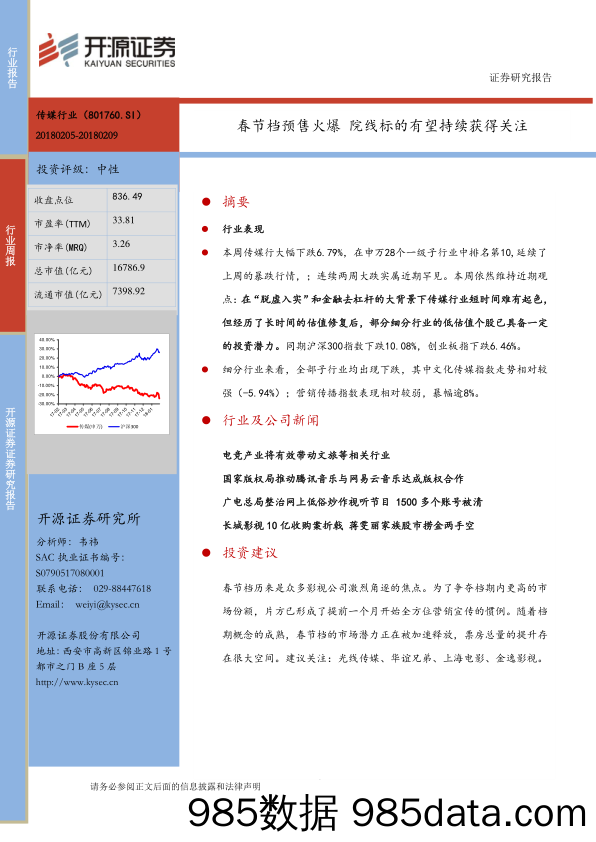 传媒：春节档预售火爆 院线标的有望持续获得关注_开源证券