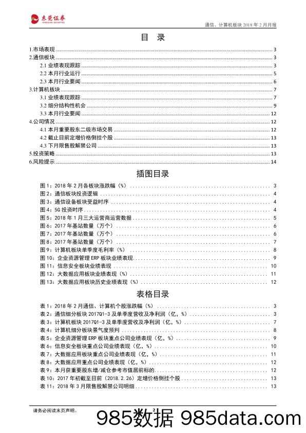 通信、计算机板块2018年3月月报：反弹较为强势，以业绩为锚把握结构性机会_东莞证券插图1