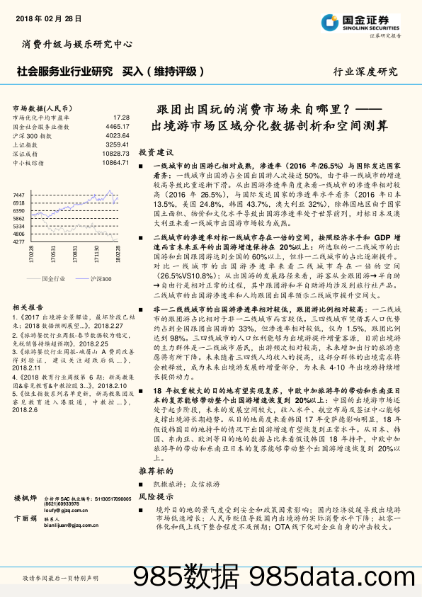 社会服务业行业研究：出境游市场区域分化数据剖析和空间测算：跟团出国玩的消费市场来自哪里？_国金证券