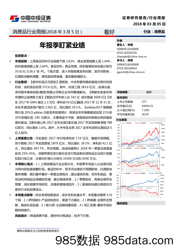 消费品行业周报：年报季盯紧业绩_中投证券