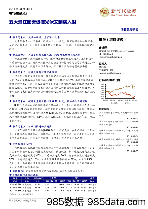 电气设备行业深度研究：五大潜在因素促使光伏又到买入时_新时代证券