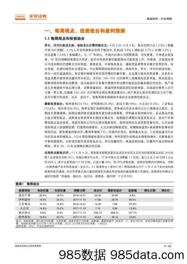 食品饮料行业周报：茅台、洋河仍是成长股，省级龙头亦需持续关注_平安证券插图3