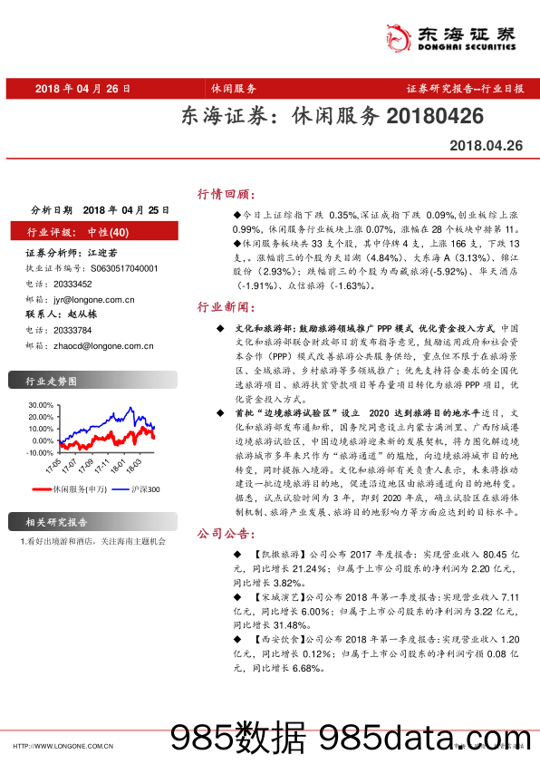 休闲服务行业日报_东海证券