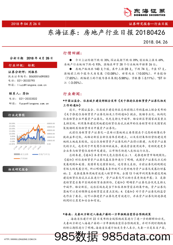 房地产行业日报_东海证券