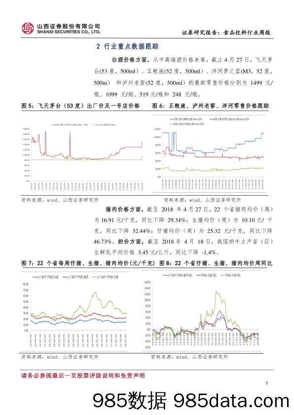 食品饮料行业数据周报：白酒业绩继续高增，建议关注估值合理白酒龙头_山西证券插图4