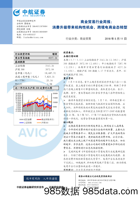 商业贸易行业周报：消费升级带来机构性机会，跨境电商业态转型_中航证券插图