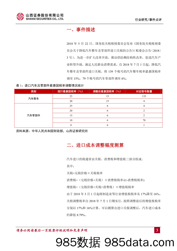 事件点评：汽车进口关税降低，迎来消费者红利_山西证券插图2