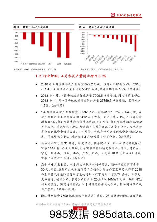 建筑建材行业月报：水泥淡季供需双缩 关注动力煤原料冲击_川财证券插图4