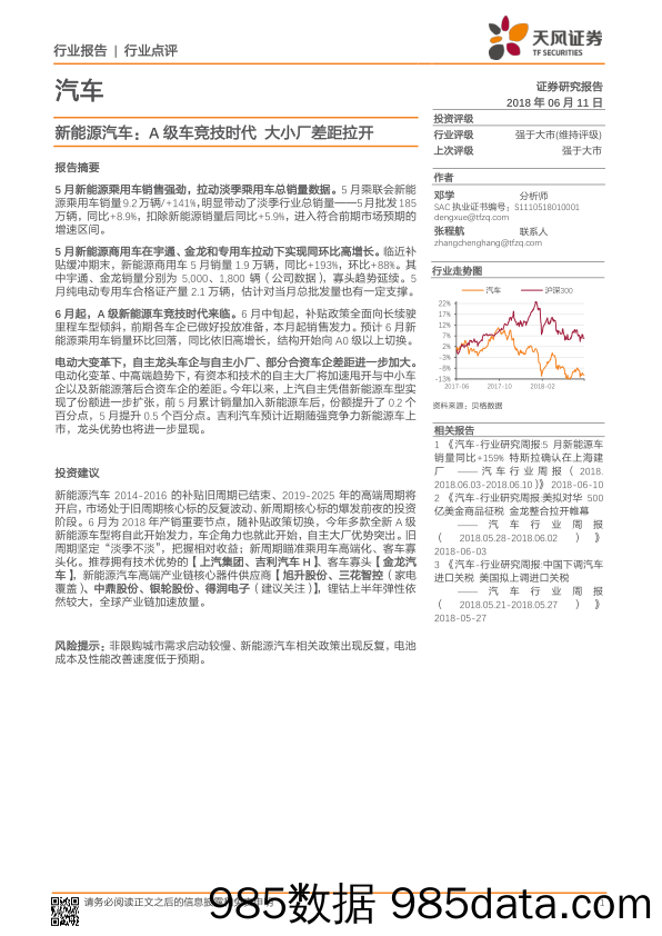 新能源汽车：A级车竞技时代 大小厂差距拉开_天风证券插图